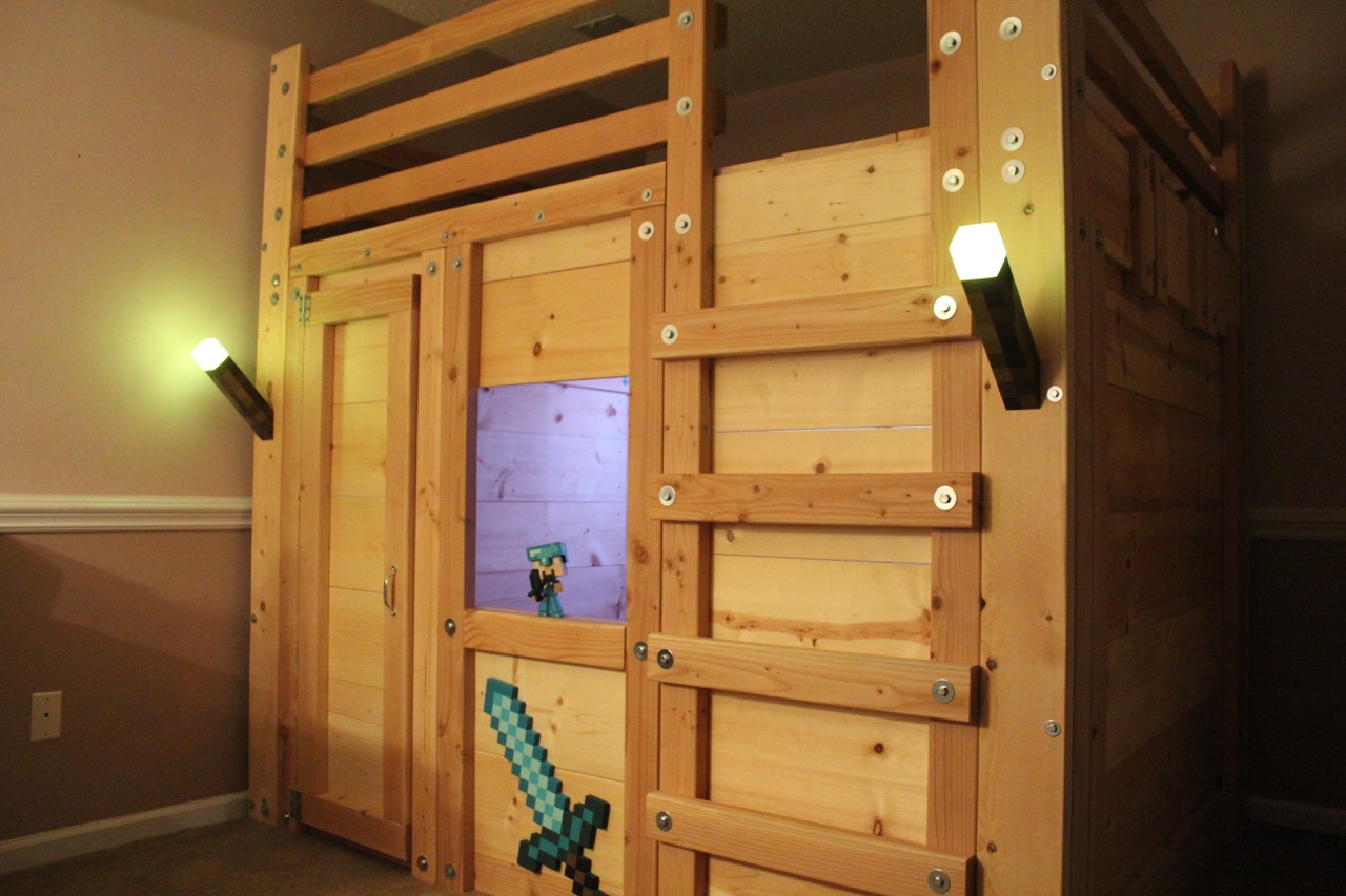 Minecraft Themed Room Palmetto Bunk Beds, How To Build A Easy Bunk Bed In Minecraft